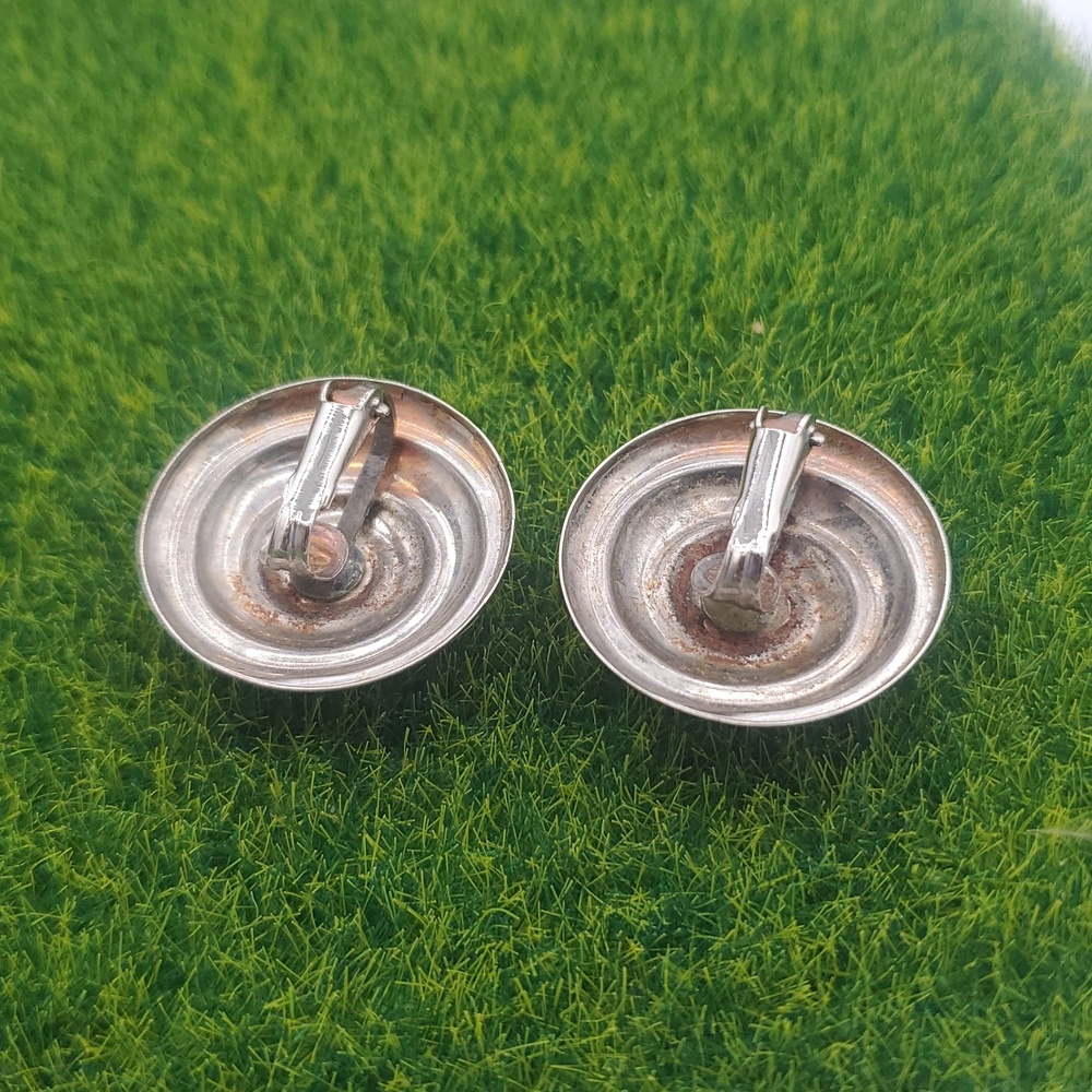 Elegant Silver Covered Brass Swirl Earrings E614 - Picture 2 of 3